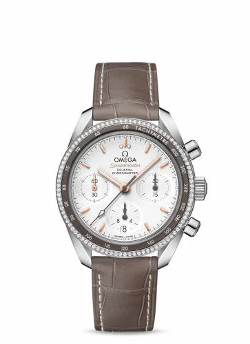 Omega Speedmaster Co-Axial 38 Stainless Steel / Diamond / Silver / Strap 324.38.38.50.02.001 (32438385002001)
